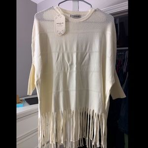 Cozy Ivory fringe sweater